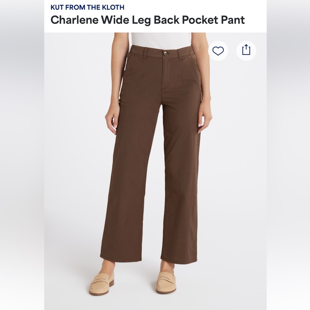 KUT Charlene wide leg pant brown elastic